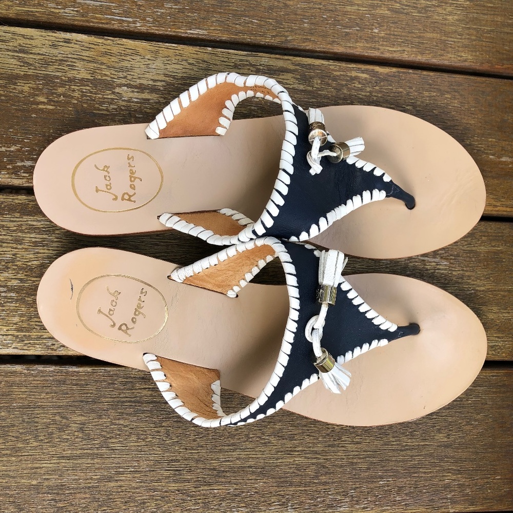 Jack Rogers flip flops navy